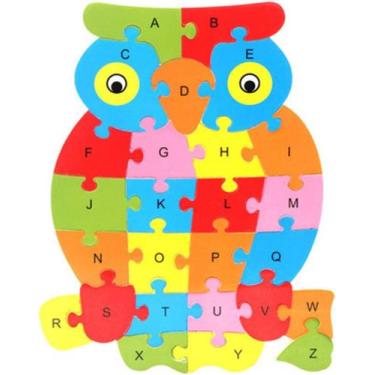 Imagem de Quebra-cabeça de madeira colorida Lianshi Alfabeto Jigsaw Puzzle 26 le