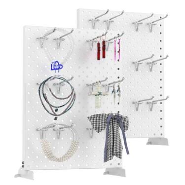 Imagem de Suporte de exibição Pegboard TORACK Mesa de metal 30x40cm branco
