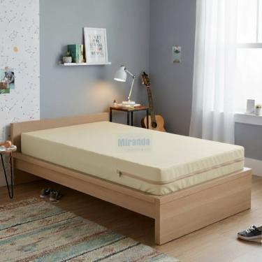 Imagem de Capa Colchão Solteiro BEGE Hospitalar Impermeável Com Zíper