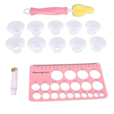 Imagem de Fafeicy Kit de Inserção de Flange de Régua de Mamilo, Kit de Dimensionamento de Flange de Silicone de 10 Unidades 13/15/17/19/21 Mm para Bombas Tira Leite Com Escala Transparente Design