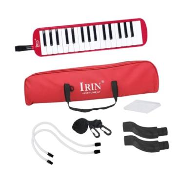 Imagem de menolana infantil com estojo, conjunto completo, fácil de usar, portátil, teclado musical, brinquedo para amigos, iniciantes, presente, Vermelho