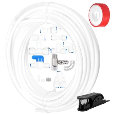 Imagem de Kit de conexão de linha de água de geladeira, conjunto de instalação de máquina de gelo de compressão de 1/10.2 cm para instalação de máquina de gelo de geladeira e sistema de osmose reversa