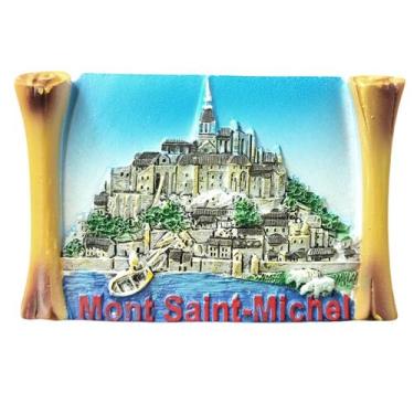 Imagem de Ímã de geladeira 3D Resin Mont Saint-Michel pintado à mão em francês -
