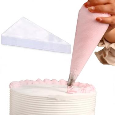 Imagem de Genérico Saco de Confeiteiro Descartável, Grande, 42cm, Kit com 50 Unidades, Manga para Confeitar Bolos e Doces