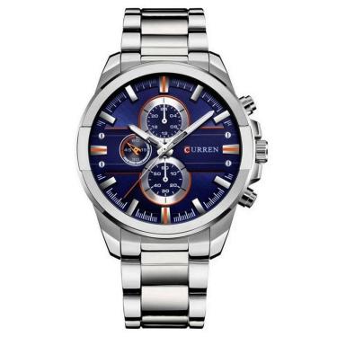 Imagem de Relógio Masculino De Aço Inoxidavel à Prova D´agua De Quartzo Analógico Azul