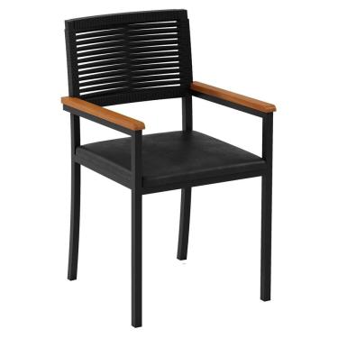 Imagem de Cadeira com Braço para Sala de Jantar Viena Preto