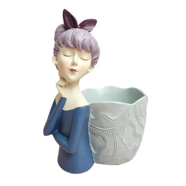 Imagem de Estatueta de resina para senhora, porta-canetas, porta-lápis decorativo