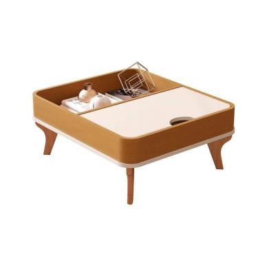 Imagem de Mesa De Centro Aruma Com Cantos Arredondados Off White Com Nature