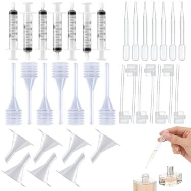 Imagem de ZHLKHIOP Kit de decantador de perfume de 35 peças, conjunto de ferramentas essenciais com conta-gotas, bocais, funis para transferência de fragrância, preparação de amostras