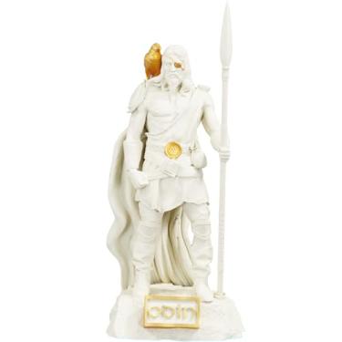 Imagem de Estátua Imagem Odin Mitologia Nórdica - Versão 5 (Cor Mármore Dourado)