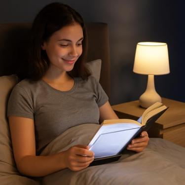 Imagem de Luminária LED para Leitura, Painel Acrílico 15x15cm, Portátil com Interruptor Liga/Desliga, Alimentação 3 Pilhas AAA, Luz Branca Suave para Livros e Revistas