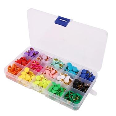 Imagem de 450pcs Tachinhas Coloridas, Tachinhas Plástico Cabeça Redonda Alfinetes Mapa Coloridos para Quadro Avisos Quadro Cortiça Decoração Parede Mural Fotos Embalagem em Caixa (15 Cores)