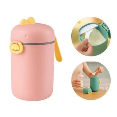 Imagem de Pote Dosador Leite Em Pó Rosa Com Colher Medidora Tam G - Generico