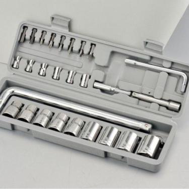 Imagem de Conjunto Chave De Roda Soquetes Sextavados Titanium 27 Pçs - Keedi