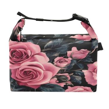 Imagem de STAYTOP Lancheira de rosas e leopardo com fivela de alça, lancheira isolada para meninos e meninas, lancheira térmica para trabalho escolar