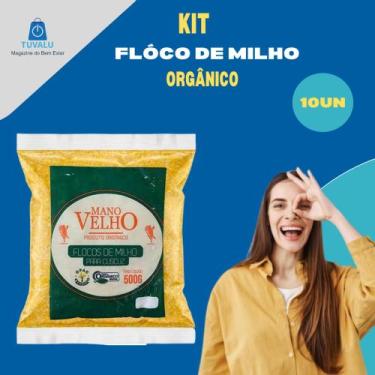 Imagem de 10 UND Flocos de Milho orgânico para Cuscuz - Mano velho 500G
