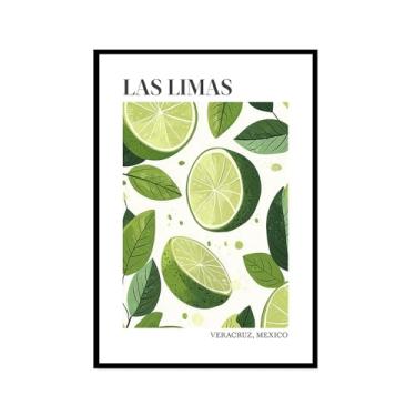 Imagem de Pôster colorido de limão, citrinos e laranjas, mercado de frutas, vintage, arte de parede, decoração de cozinha, pintura em tela para sala de jantar e quarto (SKU1,8 x 30,5 cm = (20 x 30 cm), moldura