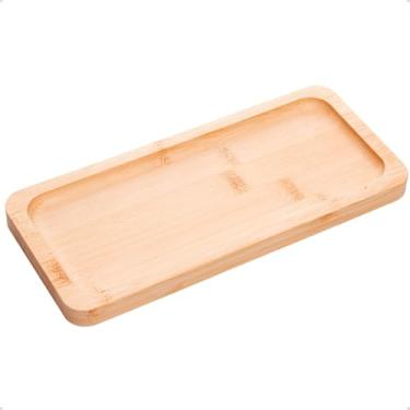 Imagem de Bandeja Retangular de Bambu 24cm Multiuso Decorativa