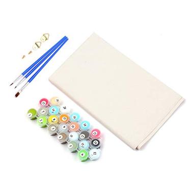 Imagem de Kit de Pintura à Óleo em Tela DIY por Números com 3 Pinceis e Pigmento para Adultos Trabalho Desenho Sem Moldura Fácil Usar Ambientalmente Amigável Ha