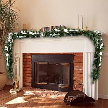 Imagem de Guirlanda Artificial de PVC Flexível com 2 74 m Comprimento Pingente Laço para Corrimão Escadas Lareira Varanda da Frente Porta Árvore Suprimentos Fes