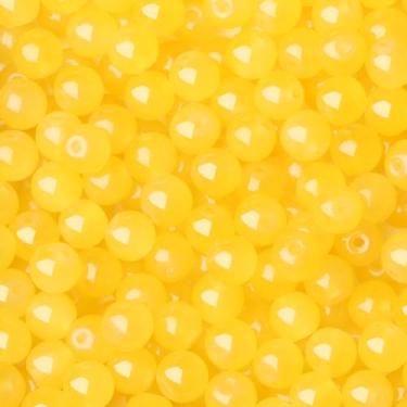 Imagem de NUKAYAI 500 peças de contas de vidro amarelas para pulseiras, contas de cristal de vidro redondas de 8 mm para pulseira faça você mesmo kits de fabricação de brincos colares (amarelo)