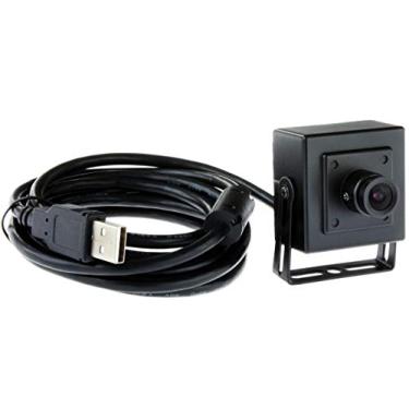 Imagem de ELP Câmera USB de alta velocidade 2 mp com lente de 3,6 mm com capa preta 1080p Mini UVC USB2.0 vídeo webcam CCTV sistema de visão de máquina de vigilância doméstica monitor de bebê PC câmera para