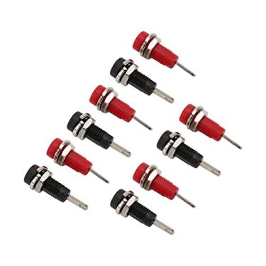 Imagem de KIMISS J.40003 Adaptador de Tomada Banana de 2 Mm para Montagem Em Painel Poste de Ligação Com Folha de Mola para Instrumentos Eletrônicos, Vermelho e Preto, Corrente 10A, 30 V CA - 60 V CC Avaliado