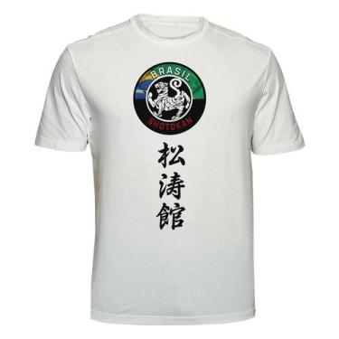 Imagem de Camiseta Karatê Brasil Shotokan Tamanho:GCor:Branca, G, Branco