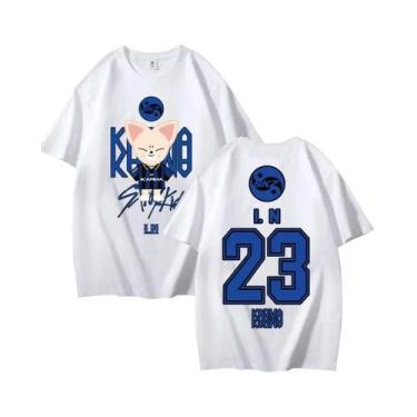 Imagem de Camiseta De Verão KPOP Skz Concert, Manga Curta, 100% Algodão, Ajuste 
