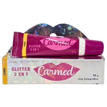 Imagem de Hidratante Labial 3 em 1 Boca, Rosto e Olhos Rosa Holográfico Glitter 