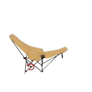 Imagem de 1 cadeira de acampamento ajustável com 4 posições com apoio para os pés, cadeira dobrável portátil para pesca ao ar livre, praia, viagem, piquenique, relaxamento (Cáqui escuro)