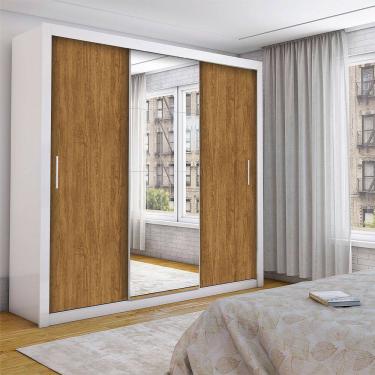 Imagem de Guarda Roupa Casal Isabela Luxo Com Espelho 3 Portas De Correr 4 Gavetas Carioca Moveis