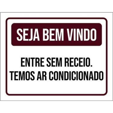 Imagem de Kit 3 Placas Entre Sem Receio Temos Ar Condicionado 36X46