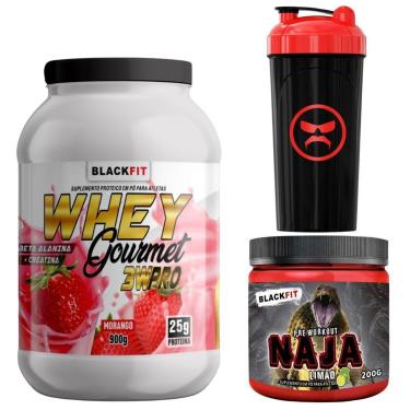 Imagem de Kit Whey Morango Mais Pré Treino Limão Max Resultados Massa Muscular-Unissex