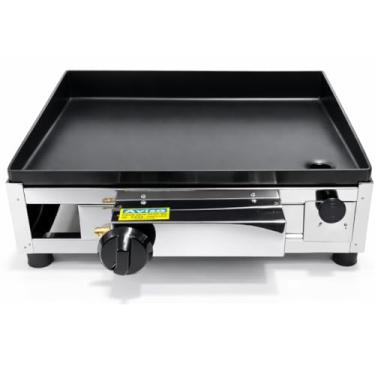Imagem de Chapa de Lanche a Gás Profissional, Prensa de FERRO FUNDIDO, Aço Carbono, 30x40 cm, Preto e Prata, Um Queimador, Chapa Removível 3,5mm (SEM prensa)