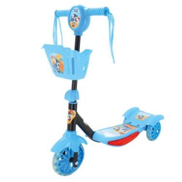 Imagem de Patinete Infantil 3 Rodas Cestinha Led Som Criança Menino - Mimo Impor