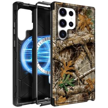 Imagem de LISEVO Capa resistente para Samsung Galaxy S25 Ultra - Compatível com MagSafe à prova de choque protetora robusta magnética masculina de grau militar à prova de choque capa de telefone Funda para S25