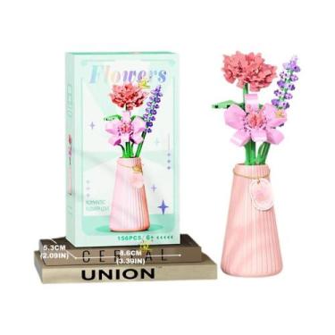 Imagem de Brinquedo De Blocos Mini Modelo Rosa Girassol HUIQIBAO MOC Buquê De Fl