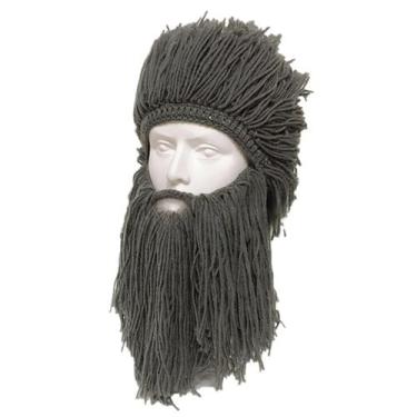Imagem de Chapéu de barba de esqui Creative Wildman Beard Cap cinza para adultos