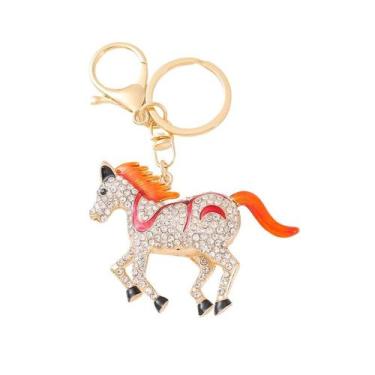 Imagem de Chaveiro Creative Stripe Horse Pingente em Liga de Strass - Yiweisai