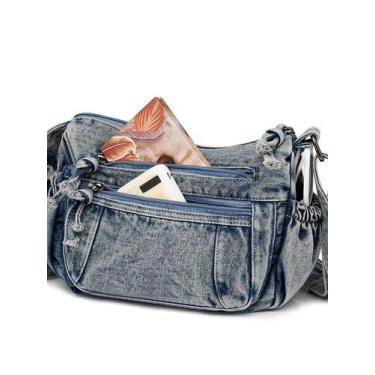 Imagem de Bolsa Messenger, bolsa tiracolo jeans vintage para mulheres - yiweisai