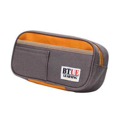 Imagem de Estojo de lápis de lona elegante e funcional laranja/bege - yiweisai