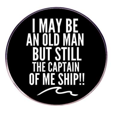 Imagem de Broche Pin Old Man Captain Round Alloy Badge Nautical - Yiweisai