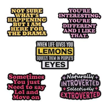 Imagem de Brooch Pins Set Creative Quote, Letras motivacionais - yiweisai