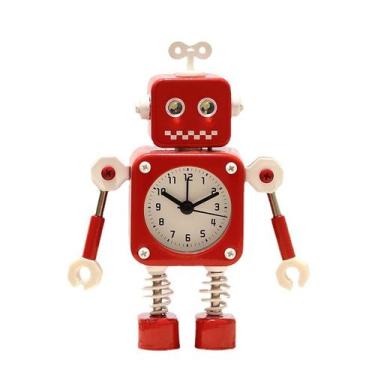 Imagem de Despertador Creative Red Robot Metal Silent Non-Ticking - Yiweisai