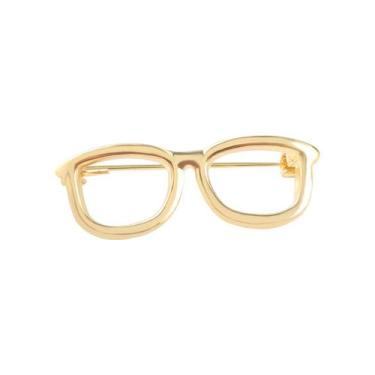 Imagem de Brooch Pin Golden Glasses Design Alloy 3x0,7 cm 3g - Yiweisai