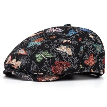 Imagem de Chapéu Gatsby Newsboy com boné plano para homens com estampa de borbol
