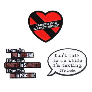 Imagem de Conjunto de alfinetes de broche Funny Quote Creative Blouse Pin - yiwe