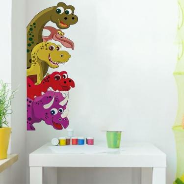 Imagem de Adesivos de parede Cartoon Dinosaur removíveis 30x90cm PVC - yiweisai