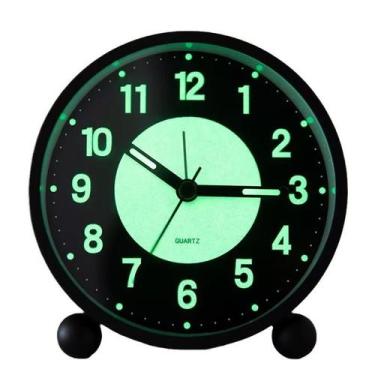 Imagem de Despertador silencioso de quartzo sem tique-taque com mostrador lumino